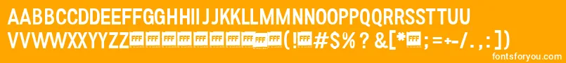 FffRegularTrial-Schriftart – Weiße Schriften auf orangefarbenem Hintergrund