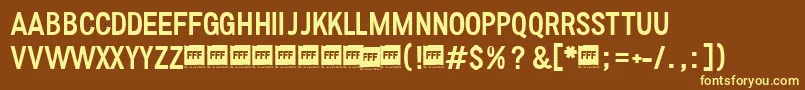 FffRegularTrial Font – Yellow Fonts on Brown Background