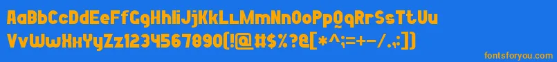 BoldGameFont7 Font – Orange Fonts on Blue Background