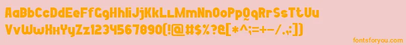 BoldGameFont7 Font – Orange Fonts on Pink Background