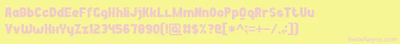 BoldGameFont7 Font – Pink Fonts on Yellow Background