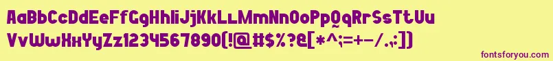BoldGameFont7 Font – Purple Fonts on Yellow Background