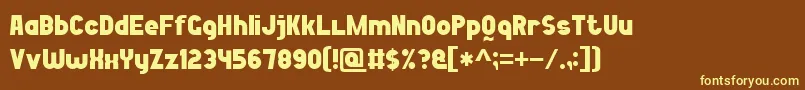BoldGameFont7 Font – Yellow Fonts on Brown Background