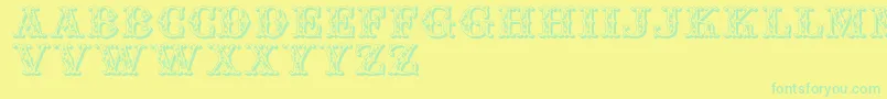 Jfautumnfair Font – Green Fonts on Yellow Background