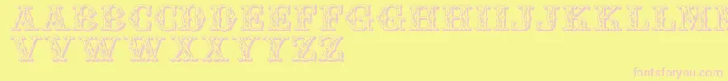 Jfautumnfair Font – Pink Fonts on Yellow Background