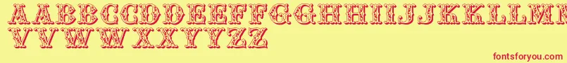 Jfautumnfair Font – Red Fonts on Yellow Background