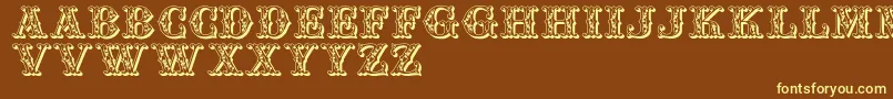 Jfautumnfair Font – Yellow Fonts on Brown Background