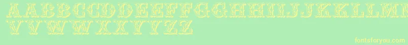 Jfautumnfair Font – Yellow Fonts on Green Background