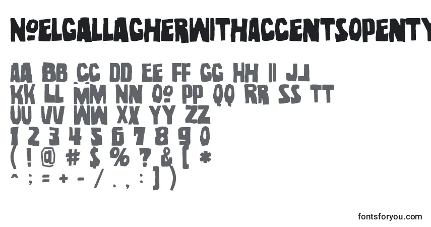 NoelGallagherWithAccentsOpentype-fontti – aakkoset, numerot, erikoismerkit