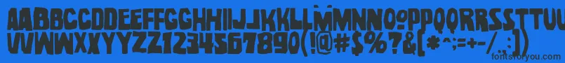 Шрифт NoelGallagherWithAccentsOpentype – чёрные шрифты на синем фоне