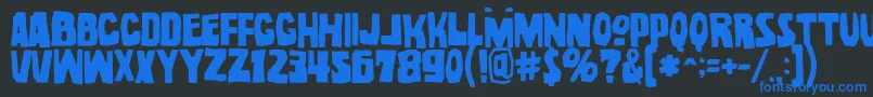 NoelGallagherWithAccentsOpentype-fontti – siniset fontit mustalla taustalla