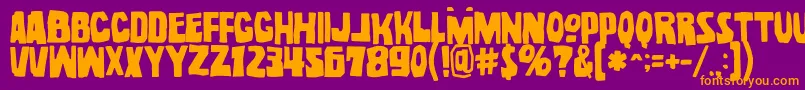 Czcionka NoelGallagherWithAccentsOpentype – pomarańczowe czcionki na fioletowym tle