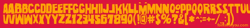 NoelGallagherWithAccentsOpentype Font – Orange Fonts on Red Background