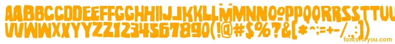 NoelGallagherWithAccentsOpentype-fontti – oranssit fontit valkoisella taustalla