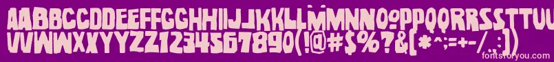 Czcionka NoelGallagherWithAccentsOpentype – różowe czcionki na fioletowym tle