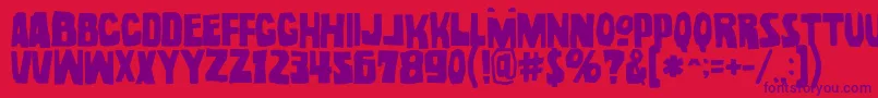 NoelGallagherWithAccentsOpentype Font – Purple Fonts on Red Background