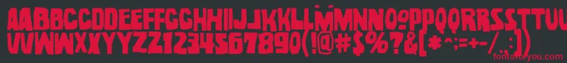 NoelGallagherWithAccentsOpentype Font – Red Fonts on Black Background