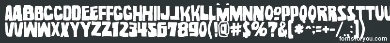 NoelGallagherWithAccentsOpentype Font – White Fonts on Black Background