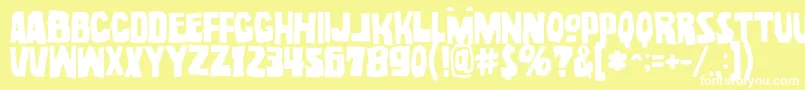 NoelGallagherWithAccentsOpentype Font – White Fonts on Yellow Background