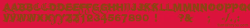 フォントHelbla – 赤い背景に茶色の文字