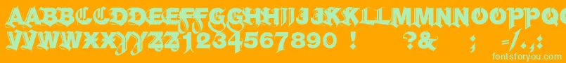 Шрифт Helbla – зелёные шрифты на оранжевом фоне