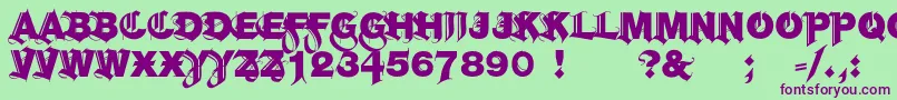 Helbla Font – Purple Fonts on Green Background