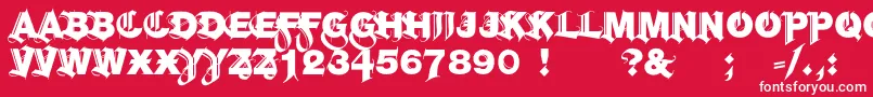 Helbla Font – White Fonts on Red Background