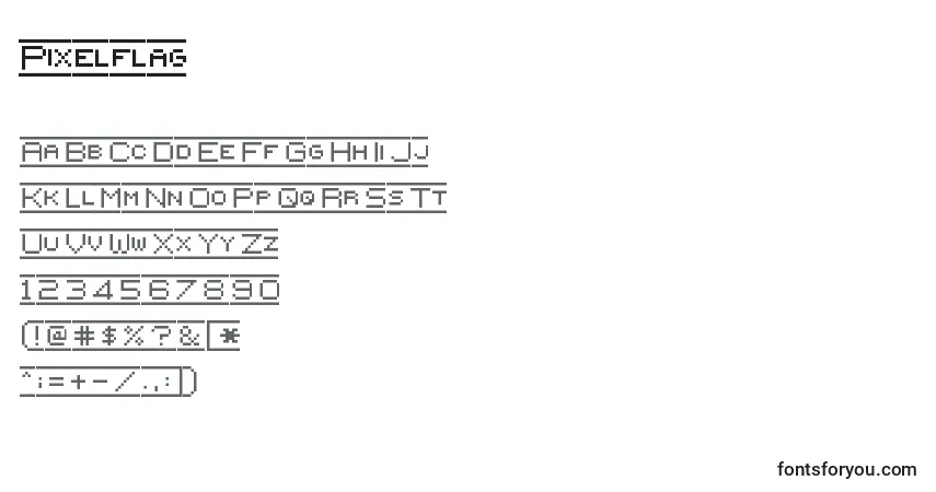A fonte Pixelflag – alfabeto, números, caracteres especiais