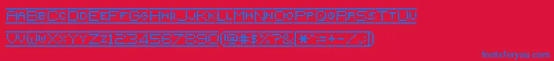 Pixelflag-fontti – siniset fontit punaisella taustalla