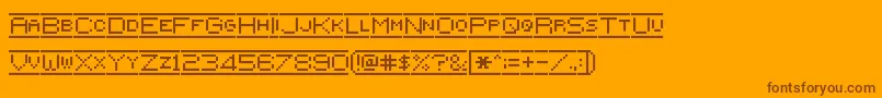 Czcionka Pixelflag – brązowe czcionki na pomarańczowym tle