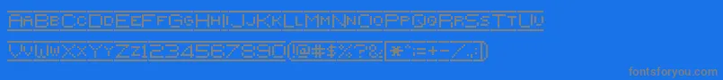 フォントPixelflag – 青い背景に灰色の文字