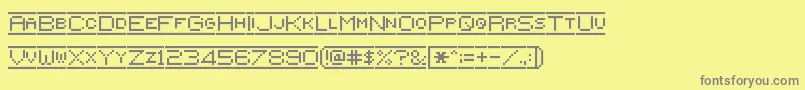Fonte Pixelflag – fontes cinzas em um fundo amarelo