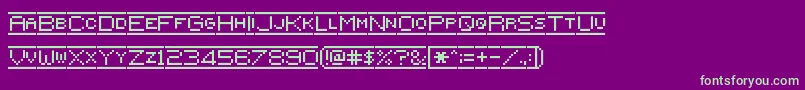 Czcionka Pixelflag – zielone czcionki na fioletowym tle