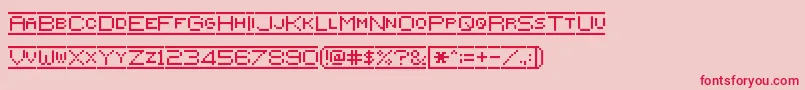 フォントPixelflag – ピンクの背景に赤い文字