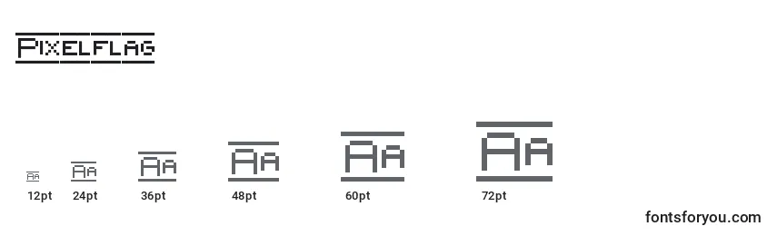 Größen der Schriftart Pixelflag