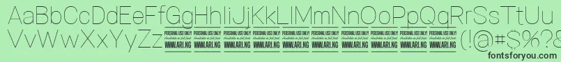 SpecifypersonalNormthin Font – Black Fonts on Green Background