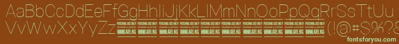 SpecifypersonalNormthin Font – Green Fonts on Brown Background