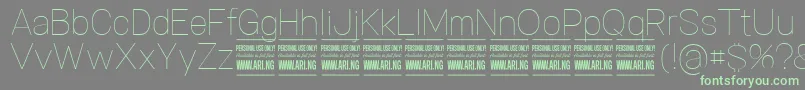 SpecifypersonalNormthin Font – Green Fonts on Gray Background