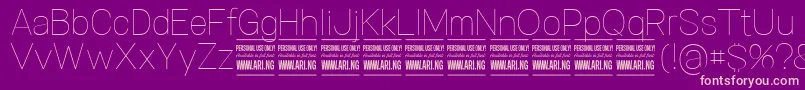 SpecifypersonalNormthin Font – Pink Fonts on Purple Background