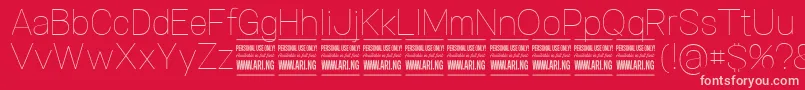 SpecifypersonalNormthin Font – Pink Fonts on Red Background