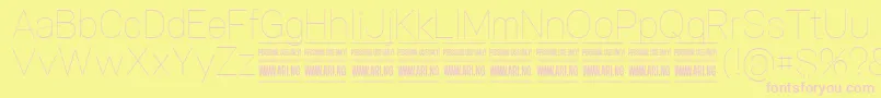 SpecifypersonalNormthin Font – Pink Fonts on Yellow Background