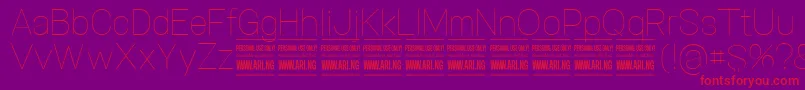 SpecifypersonalNormthin Font – Red Fonts on Purple Background