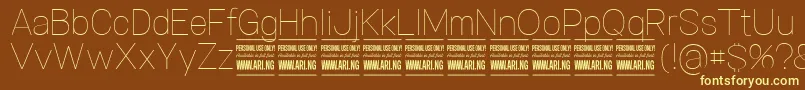 SpecifypersonalNormthin Font – Yellow Fonts on Brown Background