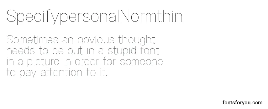 Review of the SpecifypersonalNormthin Font