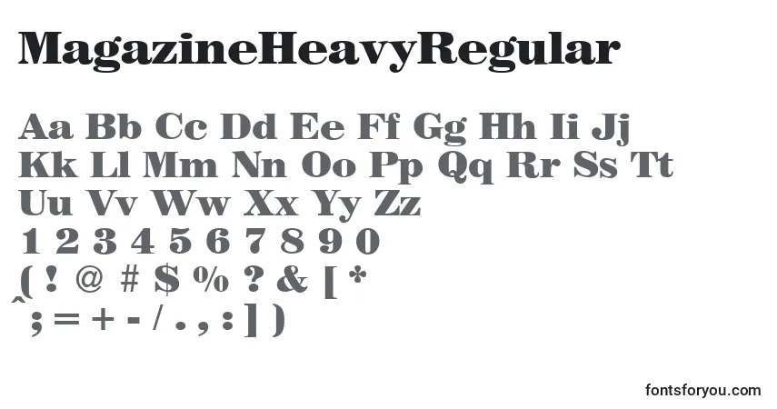 MagazineHeavyRegular Font – alphabet, numbers, special characters