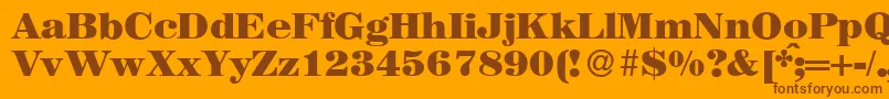 MagazineHeavyRegular Font – Brown Fonts on Orange Background