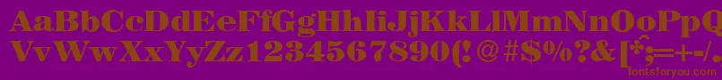 MagazineHeavyRegular-Schriftart – Braune Schriften auf violettem Hintergrund