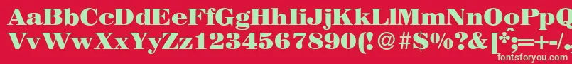 フォントMagazineHeavyRegular – 赤い背景に緑の文字