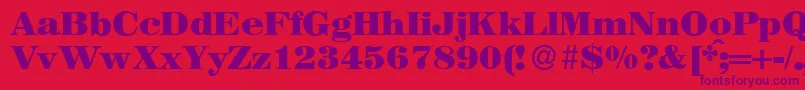 MagazineHeavyRegular Font – Purple Fonts on Red Background