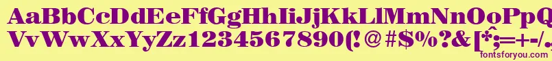 MagazineHeavyRegular Font – Purple Fonts on Yellow Background